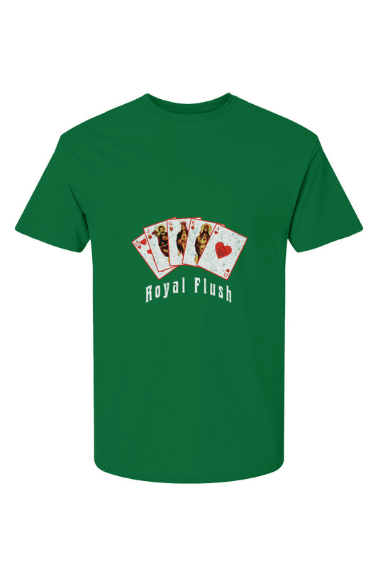 Royal Flush Cotton T-Shirt - Clover Green