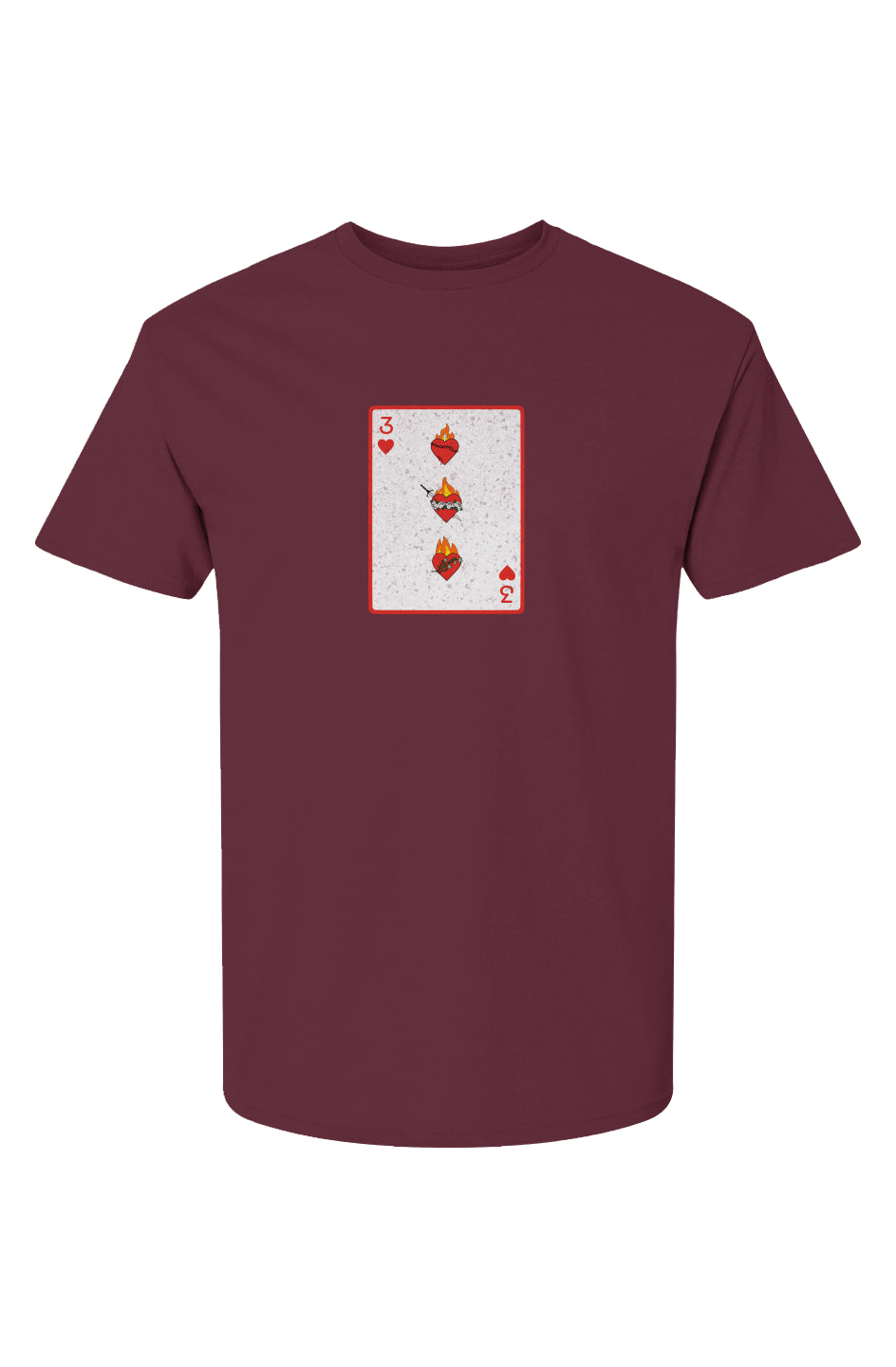 3 of Royal Hearts Cotton T-Shirt - Cardinal