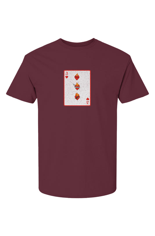 3 of Royal Hearts Cotton T-Shirt - Cardinal